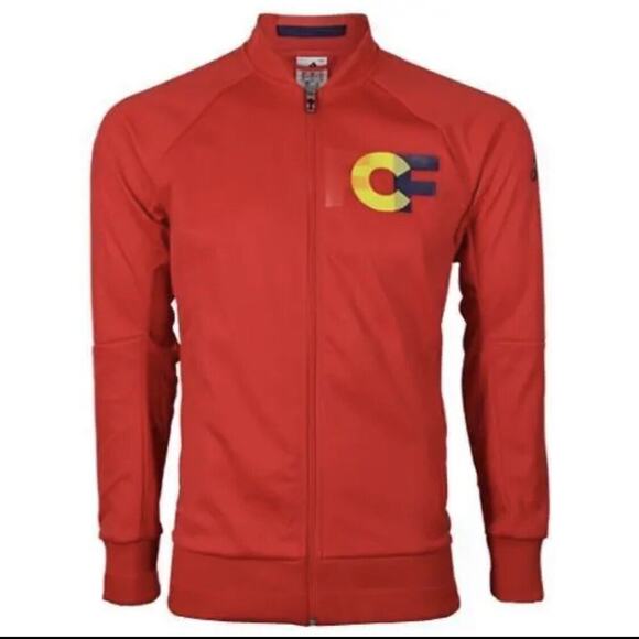 NWOT Adidas  Anthem Jacket Mens Medium Red Colombia FC Futbol Soccer Track FIFA - Picture 1 of 13